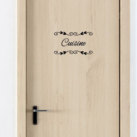 STICKER PORTE CUISINE DECO CHIC (I0299).- Noir - (1/5)