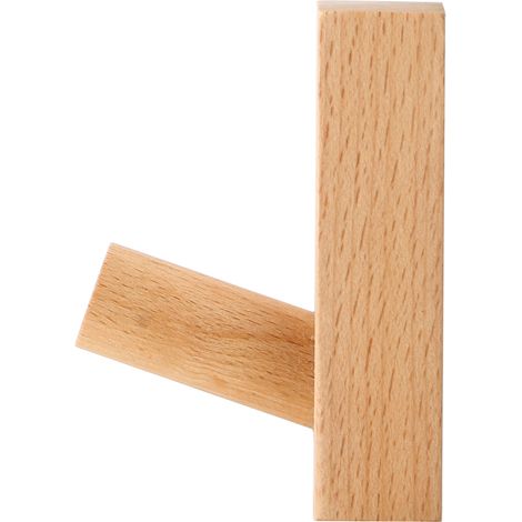 Crochets en bois, patères simples pour vêtements d'entrée, crochets adhésifs non perforés, portant à vêtements (1/5)