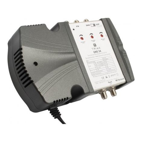 Amplificateur multibandes VHF / UHF DVB-T/T2, DAB, FM terrestre GNS 34 - Gain 30dB, 3 entrées 1 sortie (1/4)