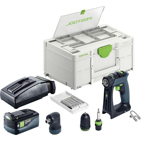 Festool CXS 18-Basic-Set trapano avvitatore a batteria 18 V 40 Nm brushless + 1x batteria ricaricabile 5,0 Ah + caricabatterie + systainer (1/5)