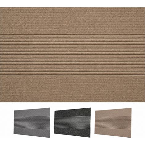 Paillasson Circa antisaleté, style Boho rayé, Beige, 90 x 150 cm