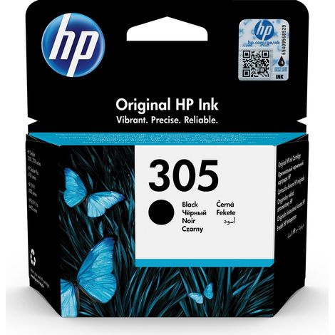 Cartouche d'encre noire originale HP 305 – Encre à base de pigment – Rendement 120 pages – Compatible imprimantes HP – Hewlett Packard