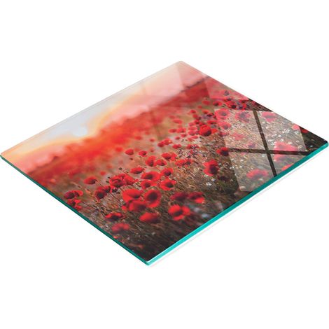 Tabla de cocina de vidrio templado con gr谩ficos decorativos - Campo de amapolas 60x52 cm (1/5)