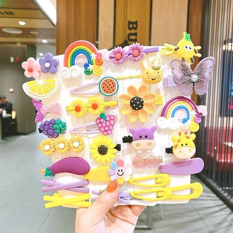 Juego de 28 pinzas para el cabello de bebé niña, accesorios coloridos y adorables Multicolor (1/5)