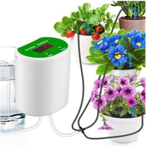 Kit d’arrosage goutte à goutte automatique rechargeable USB pour plantes d’intérieur – Système DIY facile à monter, programmable, silencieux et économique (1/4)