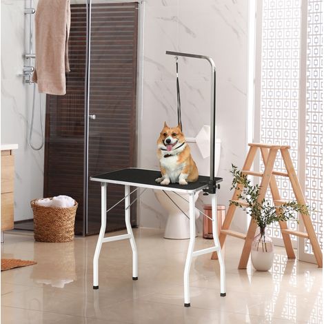 Verstellbarer Haustier-Toilettisch mit Gurt, klappbar, schwarz OKMYHOME (1/5)
