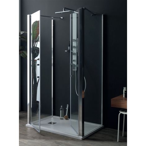 Box doccia SALOON con doppio fisso in cristallo 6 mm trasparente