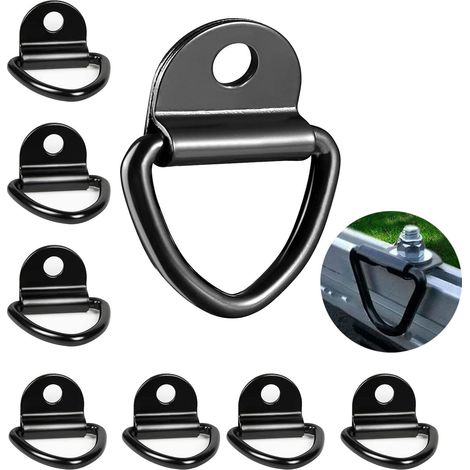 8 anillos de amarre de acero inoxidable, gancho de anclaje en forma de V para remolque, anillos en D para camiones, barcos y automóviles.