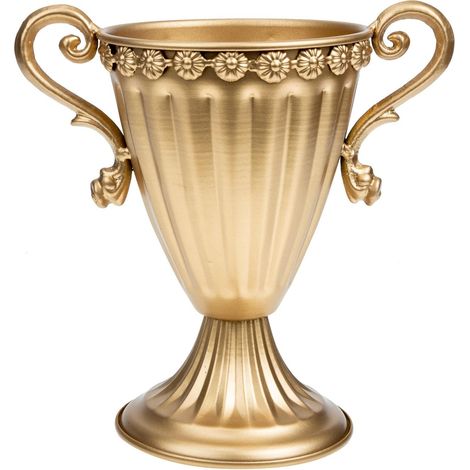Pot de Fleurs Vintage en Fer Forgé Doré, Petit Vase Décoratif Métallique, Ornementation Rustique pour Décoration de Table Mariage (1/5)
