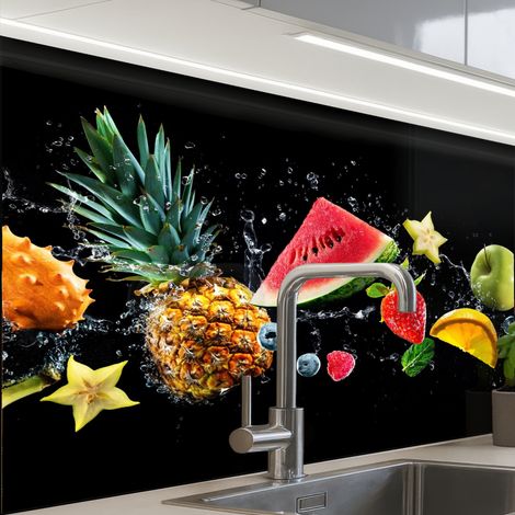 REVETEMENT MURAL DE CUISINE, CRÉDENCE DE CUISINE Splash - Fruit - Noir 80x60 (1/5)