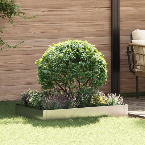 vidaXL Borde de Césped 100 x 60 x 20 cm Acero Plateado (1/5)