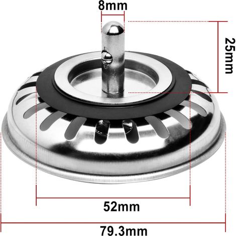 Bouchon d'évier Trou Passoire, 2 pcs 80 mm en Acier Inoxydable Protector Bouchon de vidage lavabo pour Cuisine Salle de Bain Douche (1/4)