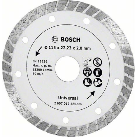 Disque diamant Bosch Turbo 115 mm épaisseur 2 mm argent