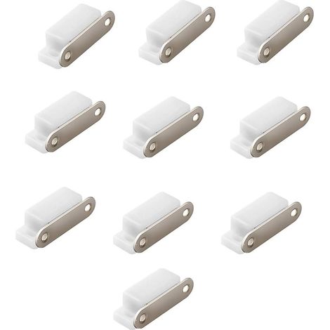 Fermeture Magnétique Pour Meuble - 10 Pièces - Fixation Pour Porte De Placard Cuisine Bureau Salle De Bain - Blanc (1/4)