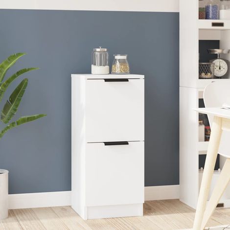 Buffet-Meuble de rangement Blanc 30x30x70 cm Bois d'ingénierie 853852 (1/5)