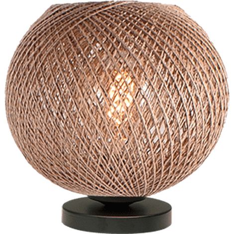 Lampe de table Corda noir avec rotin Ø 20cm - 4235-05-20 (1/2)