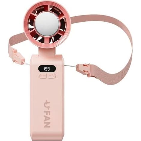 Ventilatore portatile, ventilatore turbo portatile con 1-199 velocità, portatile, ideale per camera da letto, cucina, raffrescatore d'aria, potente rosa