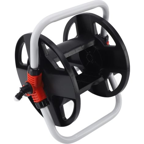 Enrouleur de tuyau ABS noir portable compact pour jardin et lavage voiture (1/4)