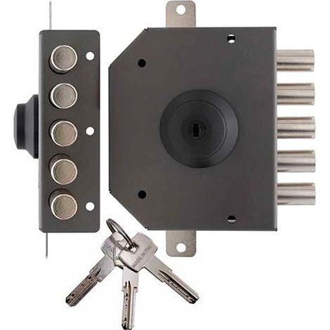 SERRATURA TRIPLICE C/ASTA E60 SX "TECO T1400" CHIAVE CE