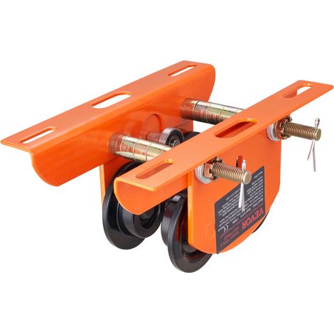 Chariot Porte Palan Électrique Capacité Charge 0,5 T Chariot à Poutre Poussée Acier Allié Largeur Réglable 60-120 mm avec Roues pour Palan PA200 PA250 PA300 PA400 PA500 Poutre I Droite & Courbée (1/5)