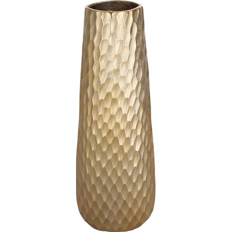 EGLO LIVING Metallvase Nilgaut, elegante Deko Vase, gehämmerte Dekovase für Wohnzimmer, Blumenvase aus Metall in Messing Gebürstet, Tischdeko 40,5 cm (1/5)