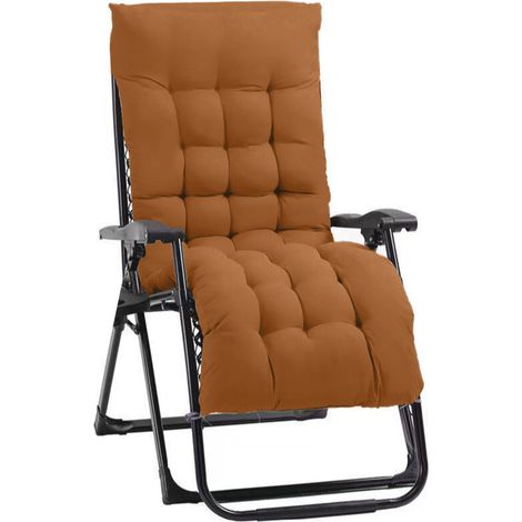 Sedia a sdraio per esterno pieghevole con cuscino imbottito 5cm gravita zero sedia relax prendisole in giardino al mare piscina poggia piedi vari colori - colorigenerali: Terracotta