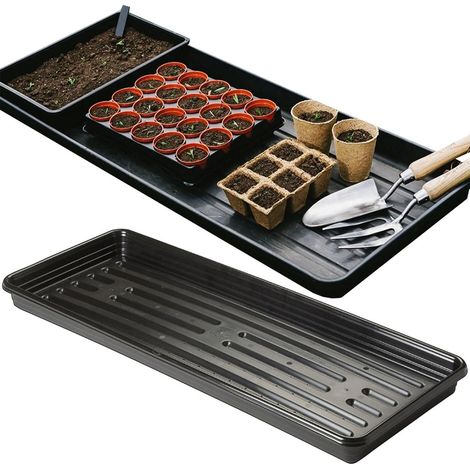 3 x Multi Use Black Grow Bag Trays For Garden, Flowers, Plants & Greenhouses