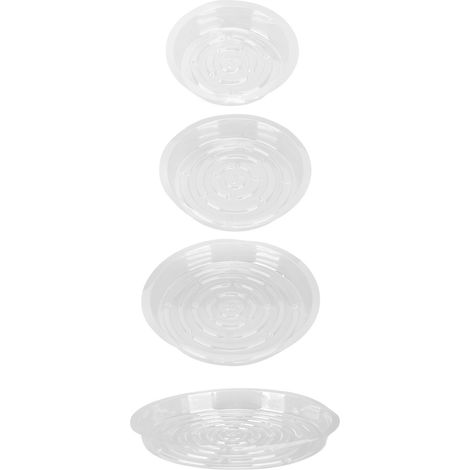Lot de 20 soucoupes pour plantes (6, 8, 10 et 12 pouces) en plastique transparent résistant, pour pots de fleurs d'intérieur et d'extérieur. (1/5)
