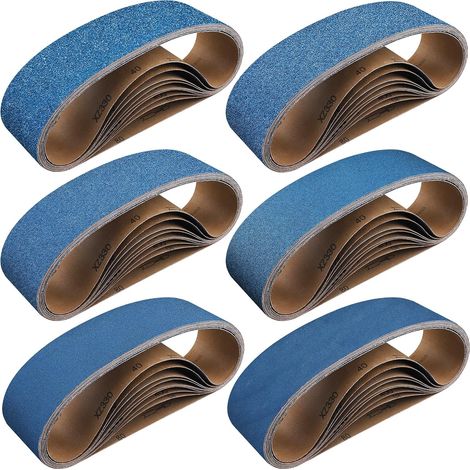 6er-Packung - Hochleistungs-Schleifbänder - Geeignet für Bandschleifer, zum Entfernen von Rost und Farbe, zum Schleifen und Veredeln von Holz und Metall. (1/5)