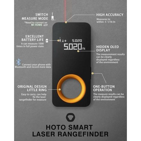 Distanziometro laser digitale 30m, precisione ±2mm, Bluetooth, display OLED, misurazione precisa (1/3)