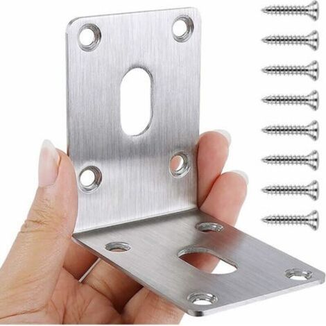 Lot De 4 Équerres D'angle En Acier Inoxydable 304 - 70 X 70 X 50 Mm - Équerres Pour Charges Lourdes - Équerres De Bois Pour Abri De Jardin, Abri De Jardin, Plate-Bande Surélevée, Établi Etc. (1/5)