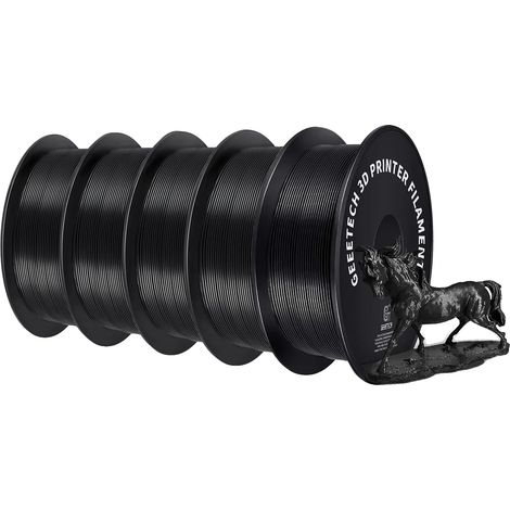 Filamento para impresora 3D, material PLA ecológico, compatible con impresoras FDM, color negro. (1/2)