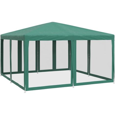 Tonnelle de jardin,Tente de fête avec 8 parois latérales en maille vert 4x4 m PEHD CFW310778 (1/5)