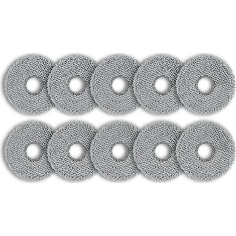 Lot de 10 lingettes de nettoyage pour balai à franges - Compatibles avec les modèles Dreame L10S Ultra, L10 Ultra, L10S Pro et Xiaomi X10+ - Lingettes de nettoyage humides réutilisables et lavables