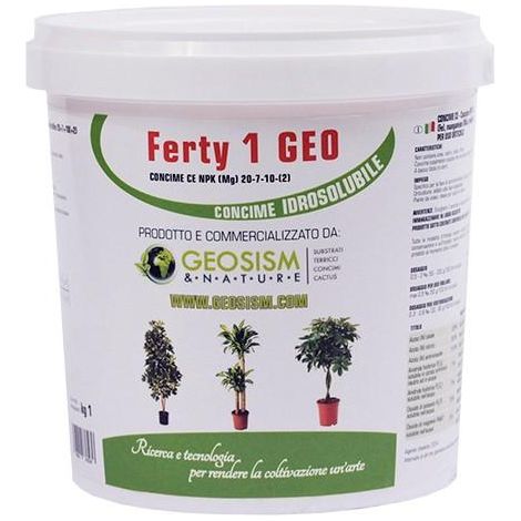 Ferty 1, NPK(Mg) 20-7-10+(2) + microelementi (1 kg), concime in polvere idrosolubile per piante e fiori