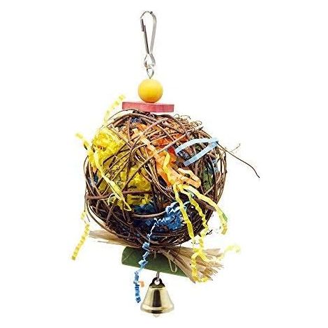 Jouet Rongeur Pour Oiseaux - Boule En Rotin Naturel - Pour Perroquets Gris D'Afrique, Amazones, Macaws Et Cockatoos - 2 Pièces (1/5)