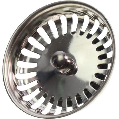 BLANCO 125561 Siebkorb Ø 82mm mit Hubstange Ø 8 x 24mm incl. Dichtung Ø 51mm, passend für Küchenspülen OHNE Excenterbedienung, 3 1/2 Zoll Ablaufventil