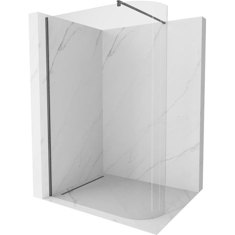 Mexen Kioto abgerundete Walk-in Duschwand 110 x 200 cm, transparent 8 mm, gunmetal gebürstet - 800-1