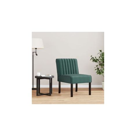 Fauteuil sans accoudoirs vert foncé velours (1/5)