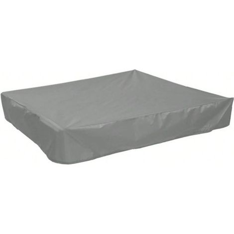 Protection pratique pour bac à sable pour protéger le bac à sable de la saleté et des intempéries pour aire de jeux, jardin, camping, couverture étanche, carrée, rectangulaire(Gris,120x120x20cm) (1/5)
