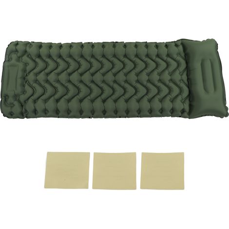 Tapis de sol gonflable vert imperméable étanche pour camping extérieur, matelas de couchage portable anti-fuite pour tente (1/5)