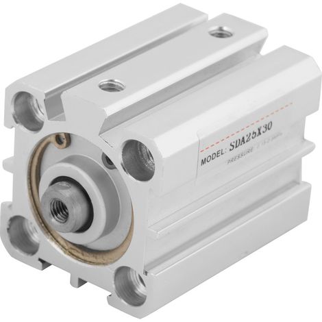 Vérin pneumatique compact double effet en aluminium SDA 25x30, 1 pièce (1/5)