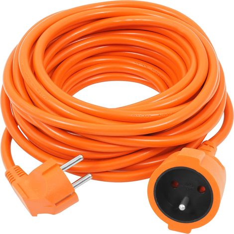 Extensión Eléctrica de 10 m 3x1,0 mm Naranja - Cable H05VV-F Hasta 2500 W, Uso Hogar Garaje Jardín
