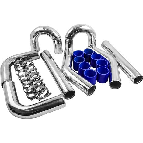 Kit de tuberías para turbocompresor, aluminio 6061, 50 cm de largo, 7,6 cm de diámetro, incluye varios tipos de tuberías, peso 7500 gramos. (1/5)