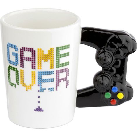 Mug à thé/café 400 ml avec anse en céramique en forme de manette de jeu - Objet de décoration amusant pour hommes et femmes (1/5)