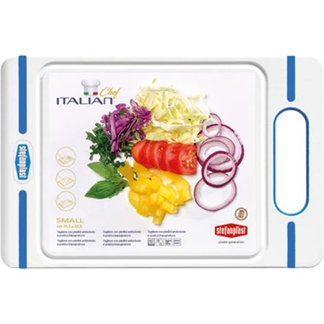 Stefanplast Schneidebrett Italian Chef S 24x16 cm Weiß/Taubengrau