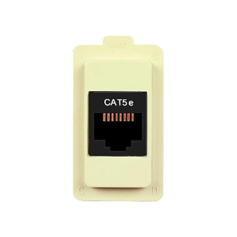 Modulo presa ethernet CAT5E UTP RJ45, serie Tondò, bianco, compatibile con serie BTicino Magic - Elettrocanali ECL2583