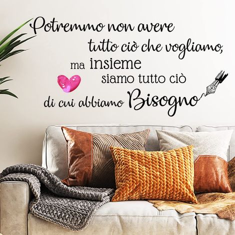 Sticker mural Phrase Citation affectueuse en italien Décoration d'intérieur Chambre Tête de lit (1/5)