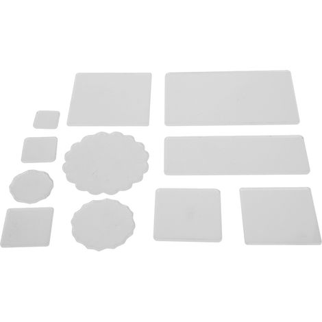 Lot de 11 blocs acryliques transparents pour tampons DIY, outils de bricolage pour estampage, forme ondulée, kit de création artisanale. (1/5)