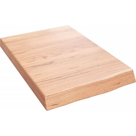 Étagère murale marron clair bois chêne massif traité